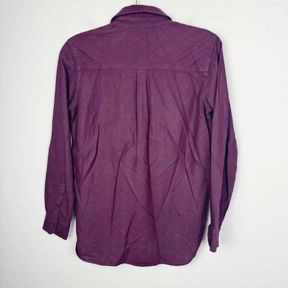 ATHLETA | Heat Gen Tech Flannel Plaid Button Shirt Cassis/Navy Women’s Size XS - Picture 9 of 9